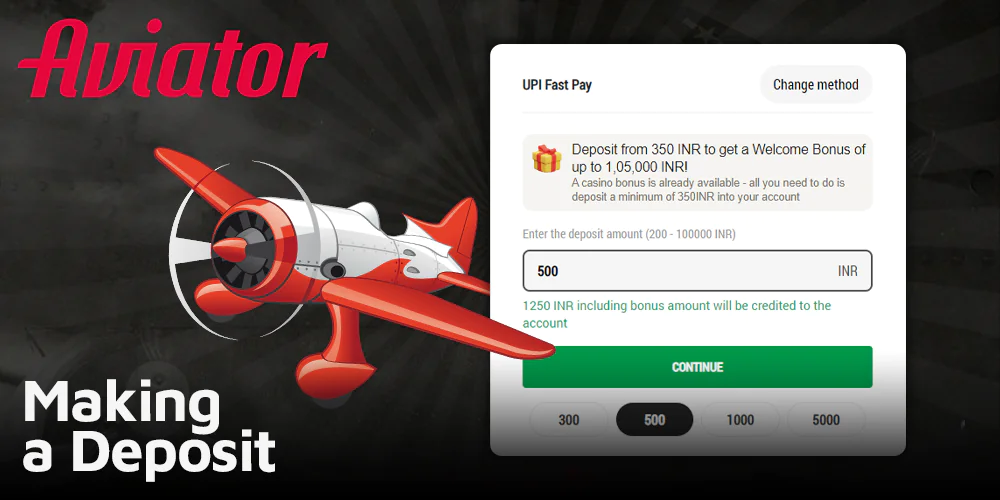 Make a deposit at Parimatch to play Aviator game
