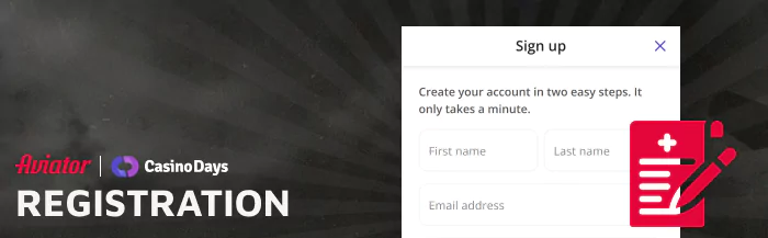 You should register at Casino Days to start playing Aviator